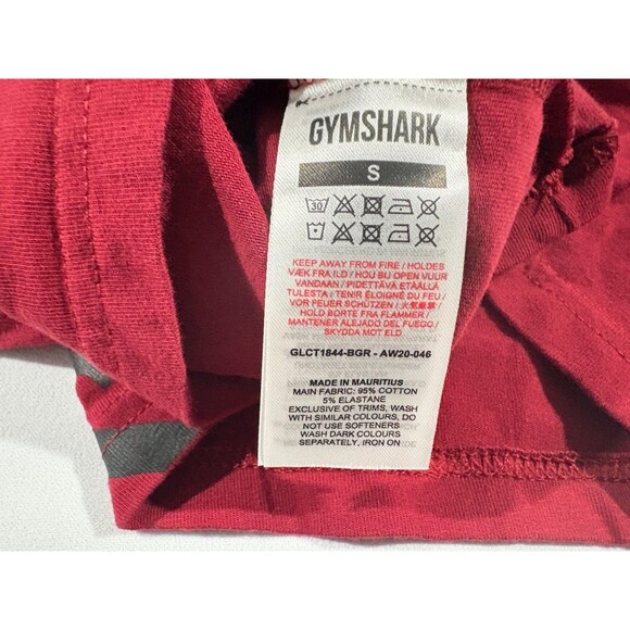 Gymshark Fraction Cropped T-shirt Womens Red Activewear Athleisure Tee Sz S - Picture 7 of 9